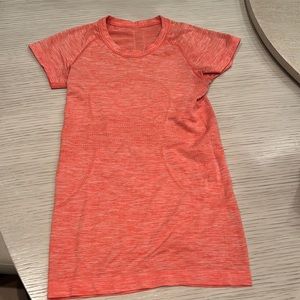 Orange Short Sleeve Workout Top